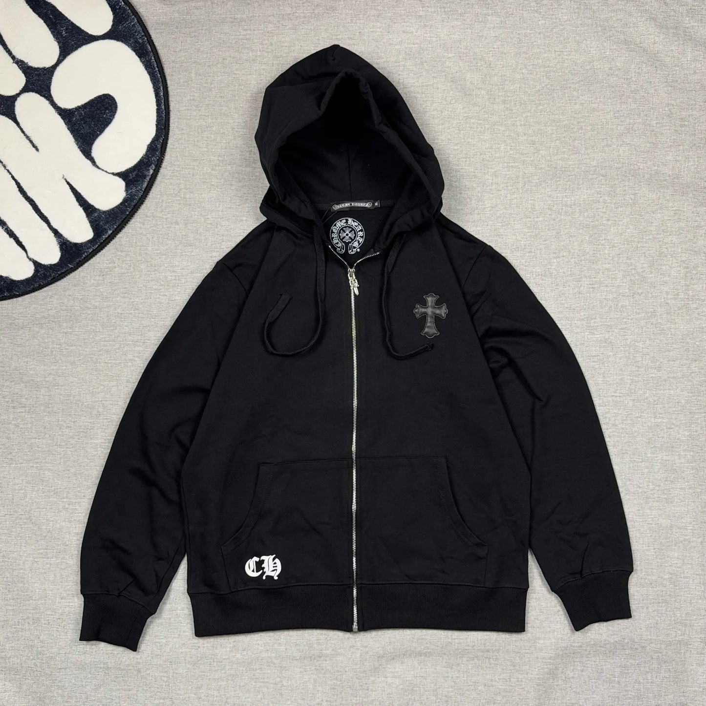 Chrome Hearts Big and Small Patches Zipper Hoodie