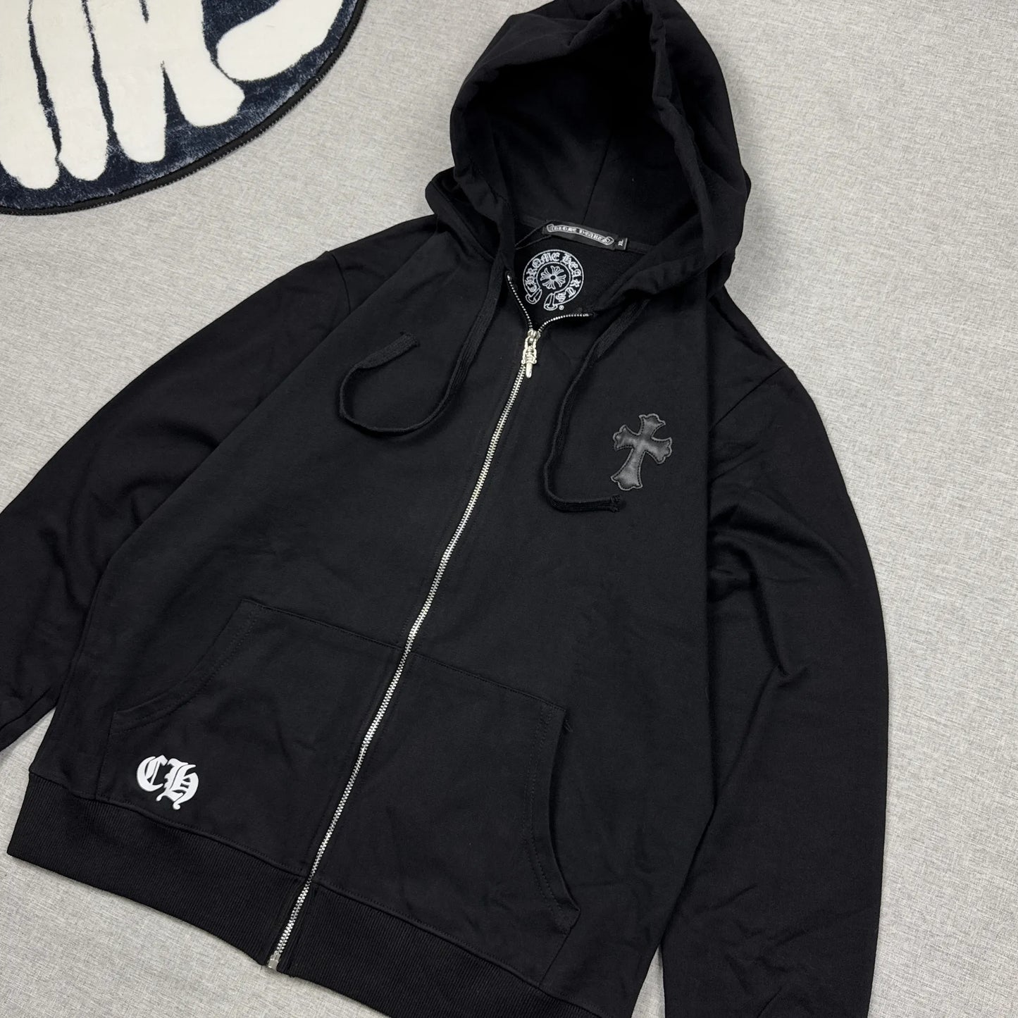 Chrome Hearts Big and Small Patches Zipper Hoodie