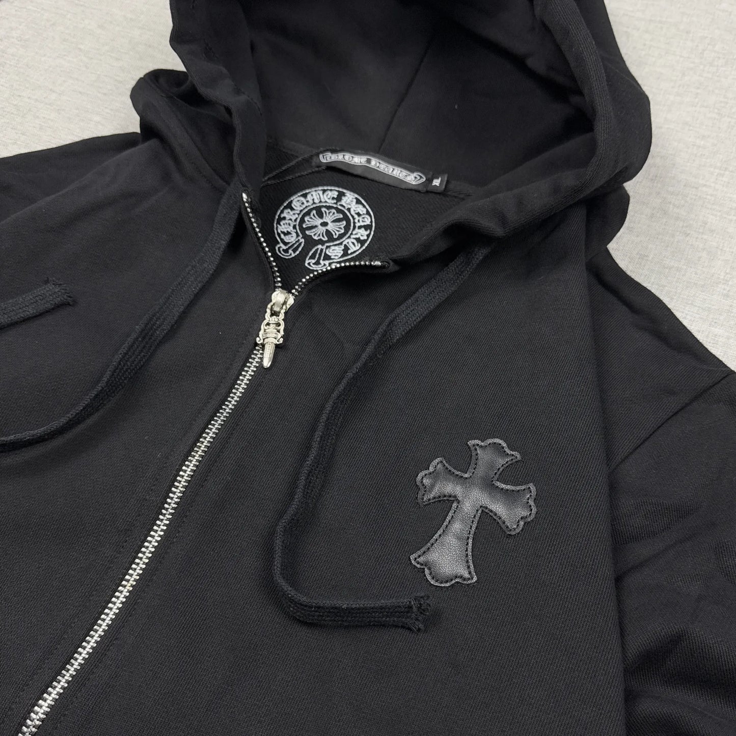 Chrome Hearts Big and Small Patches Zipper Hoodie