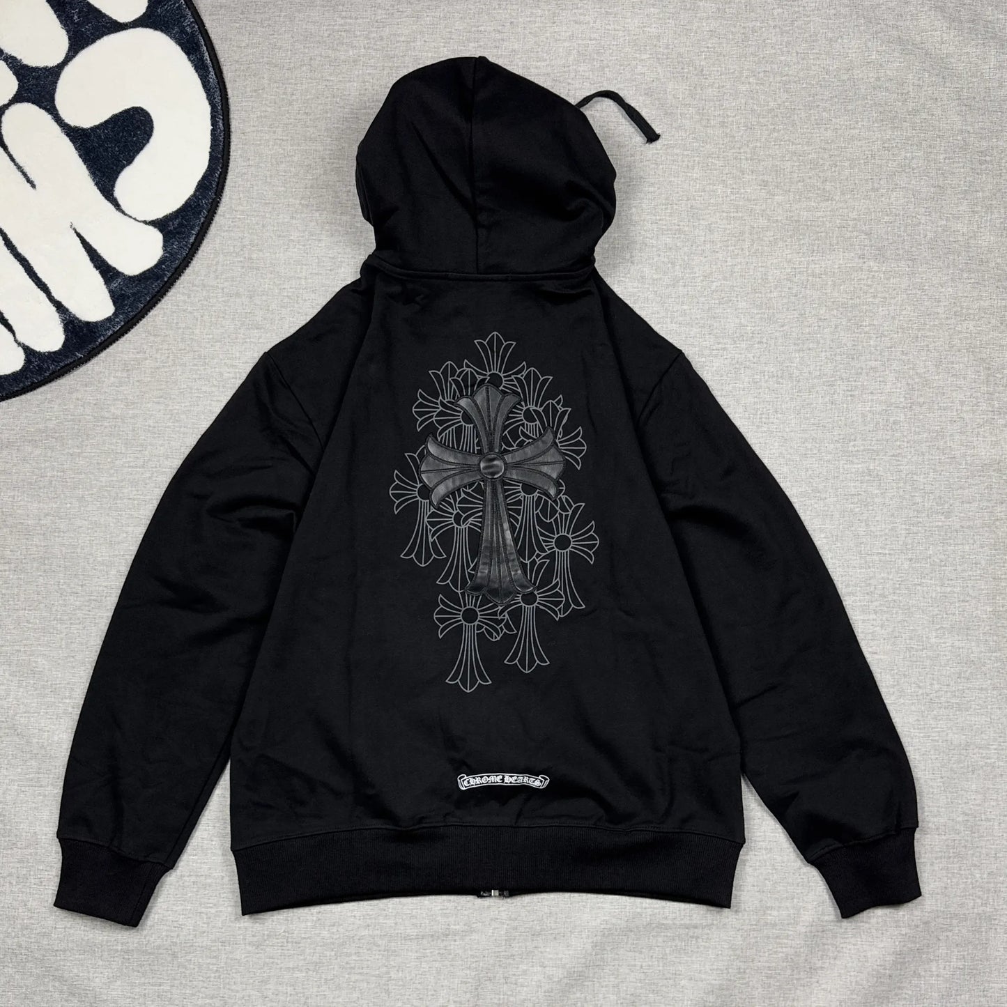 Chrome Hearts Big and Small Patches Zipper Hoodie