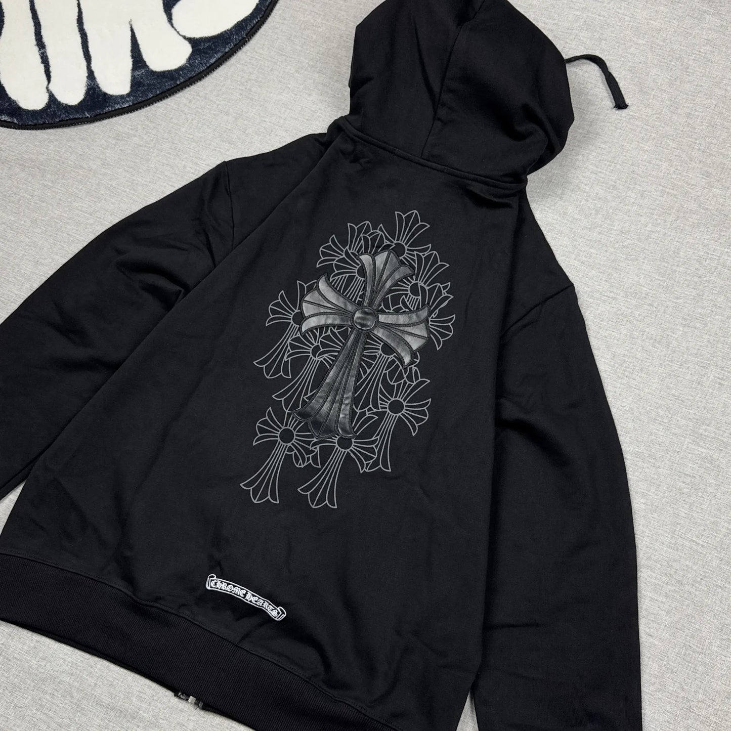 Chrome Hearts Big and Small Patches Zipper Hoodie