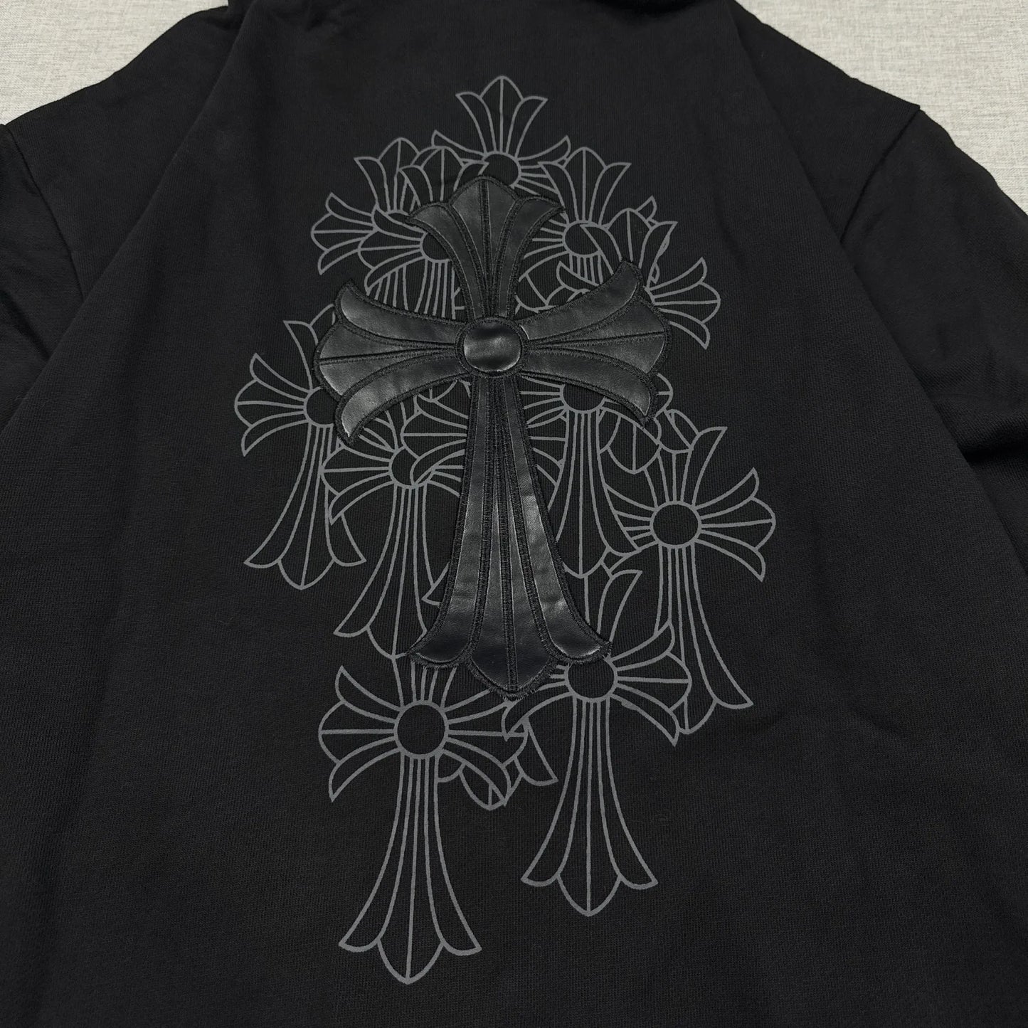 Chrome Hearts Big and Small Patches Zipper Hoodie