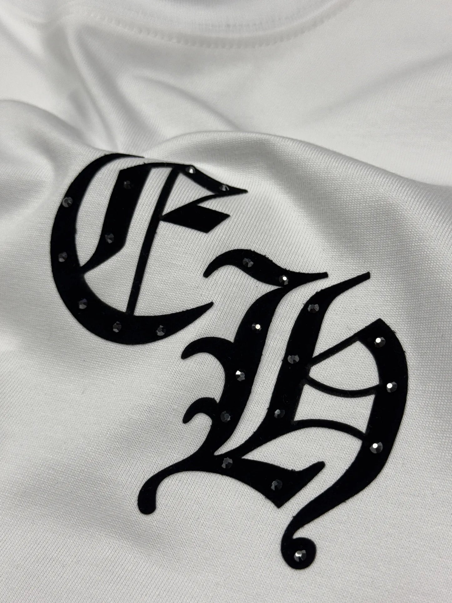 Chrome Hearts Rare Swarovskie Crystal Logo White