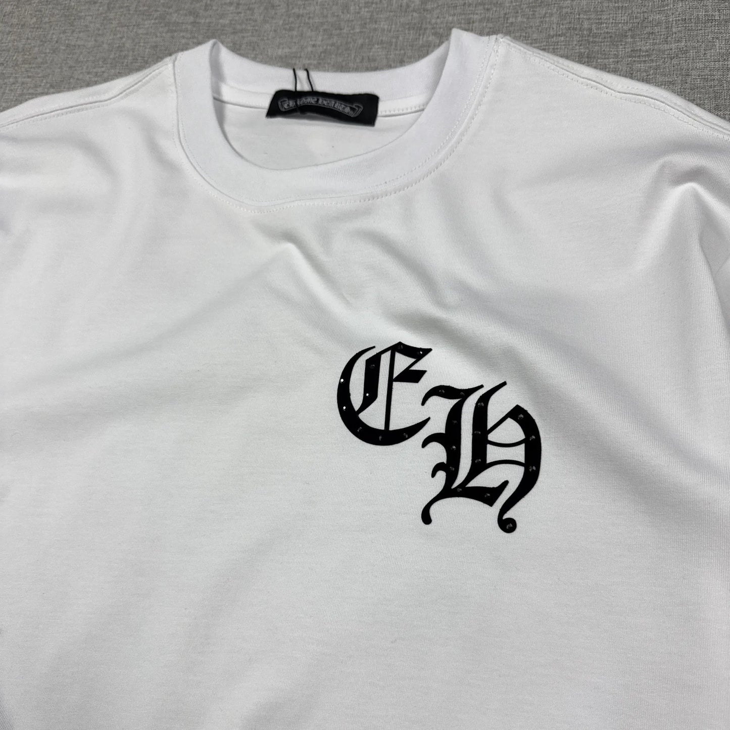Chrome Hearts Rare Swarovskie Crystal Logo White