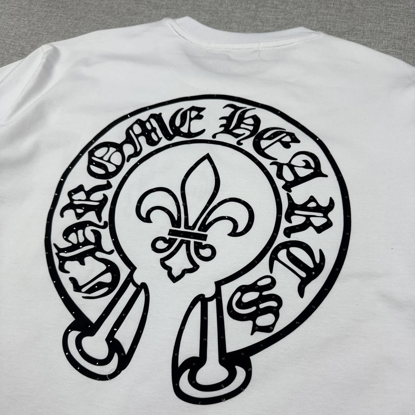 Chrome Hearts Rare Swarovskie Crystal Logo White