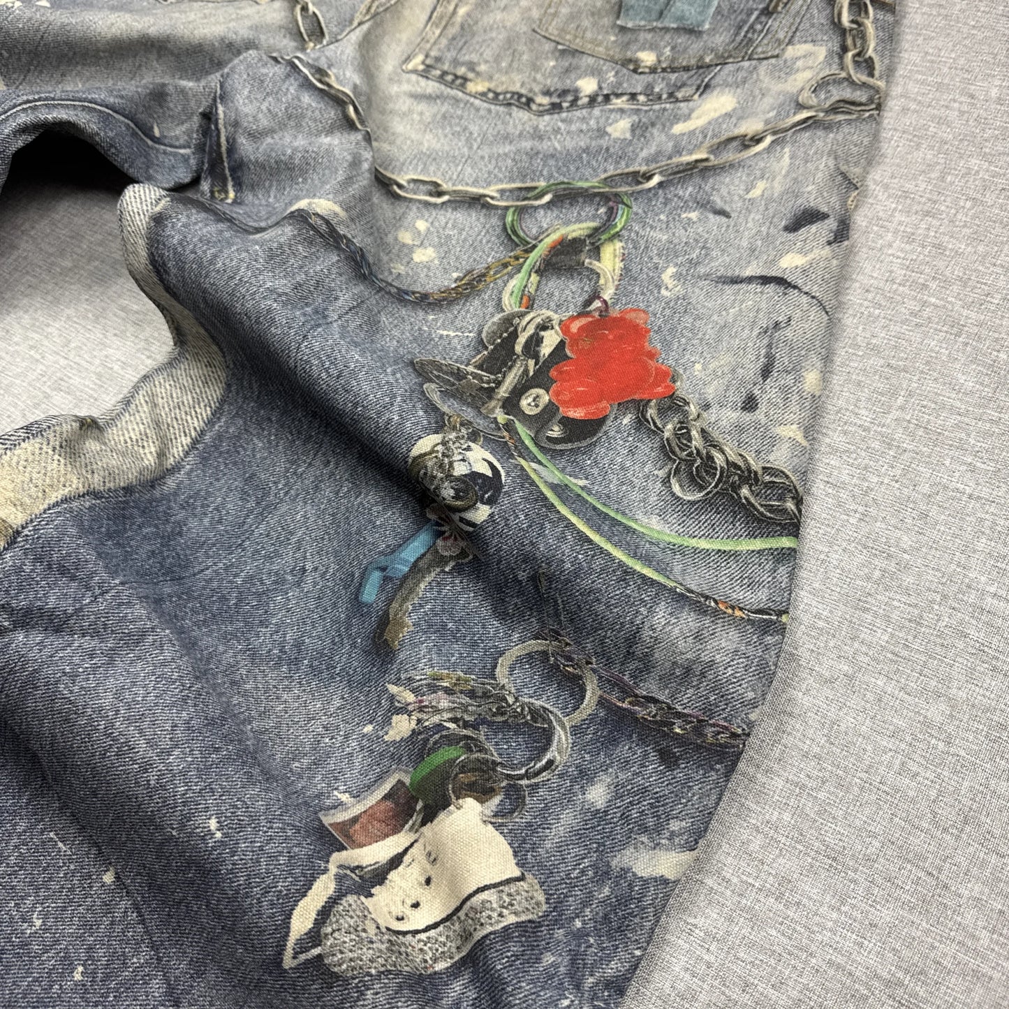Acne Studio Blue Splashed Ink Chain