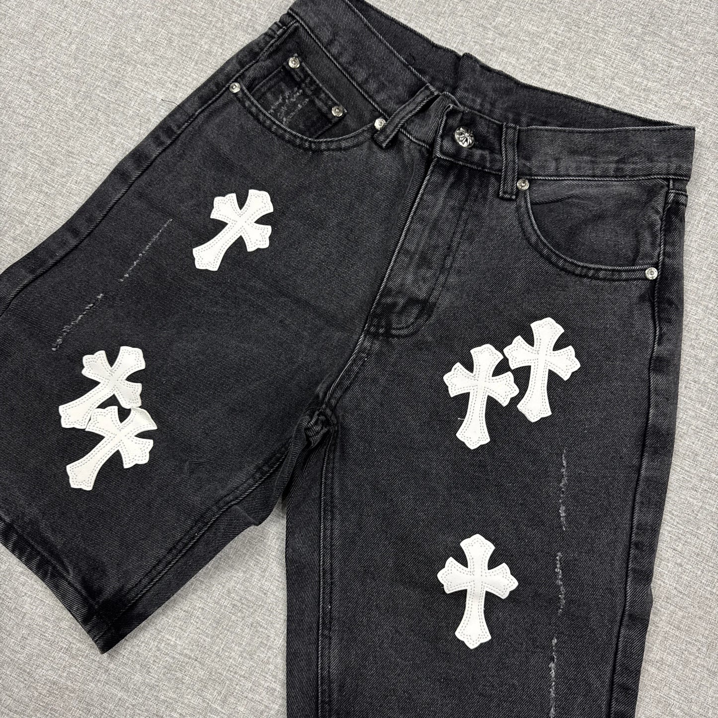 Chrome Hearts White Cross Patch Jorts