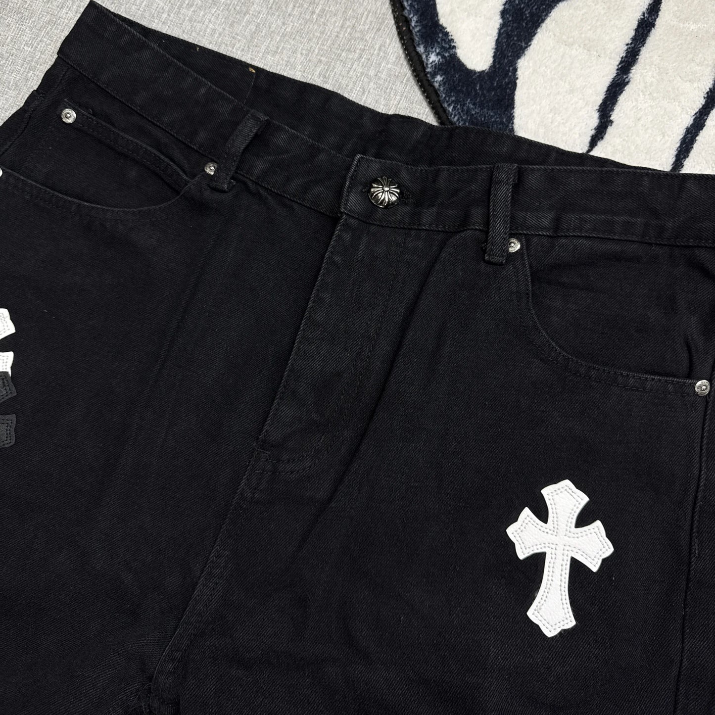 Chrome Hearts White Cross Patch Pants