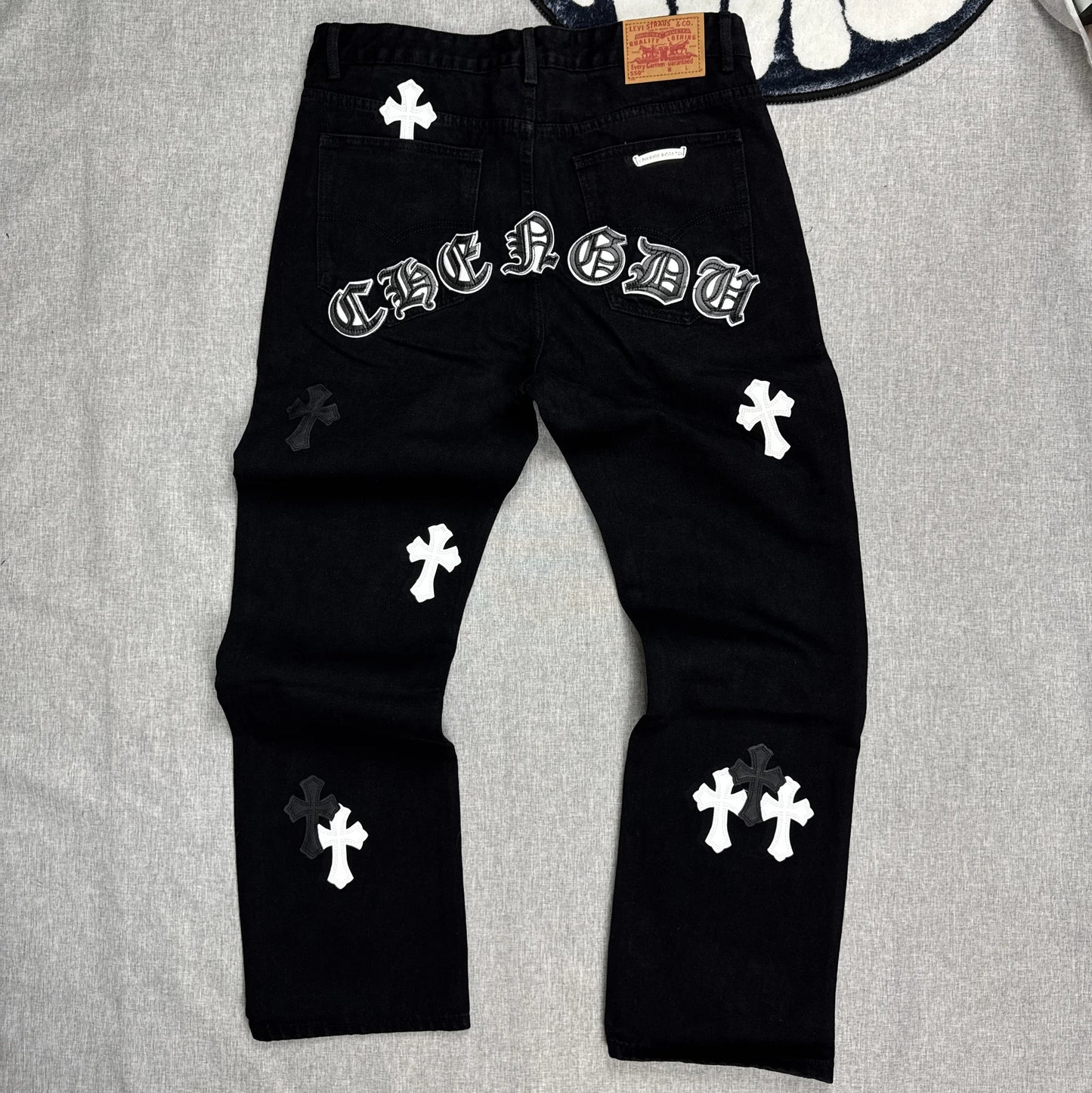 Chrome Hearts White Cross Patch Pants
