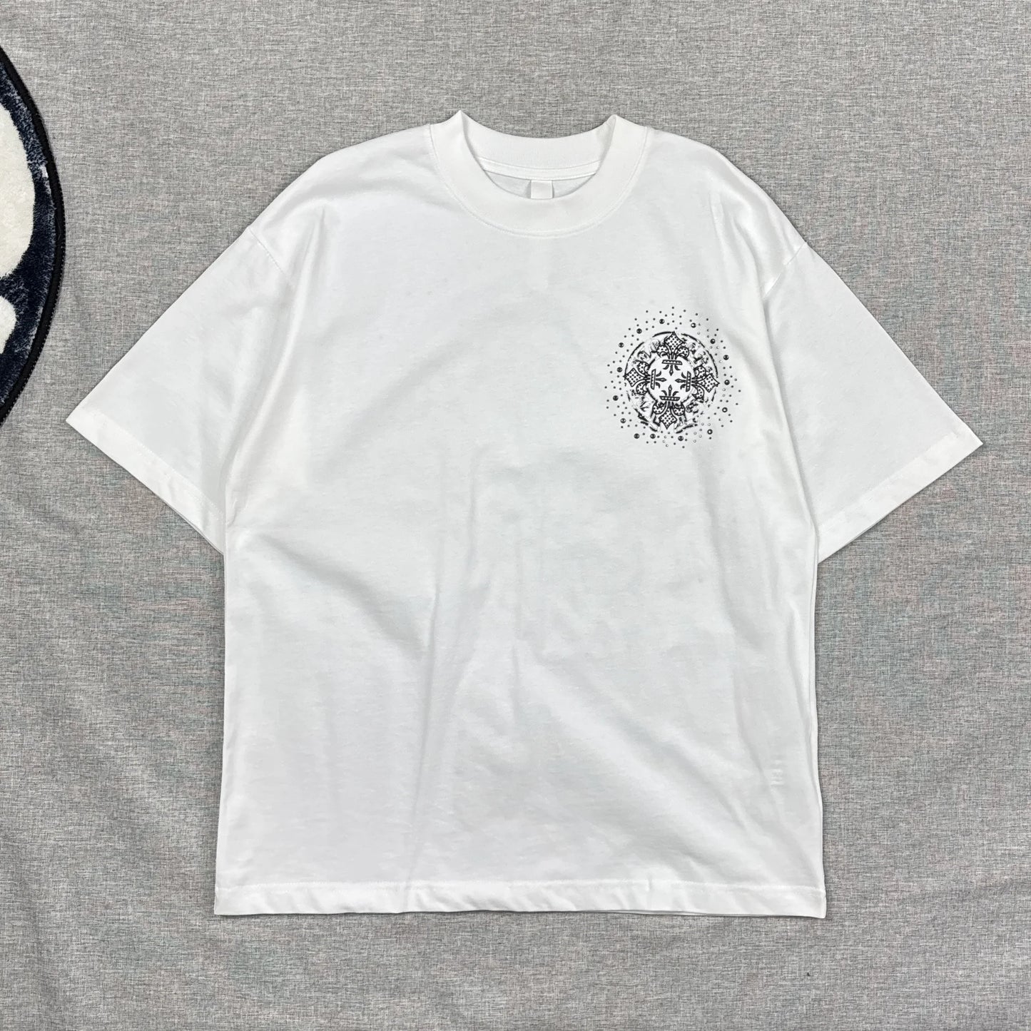 Chrome Hearts Horseshoe Multi Flower Logo White Shirt