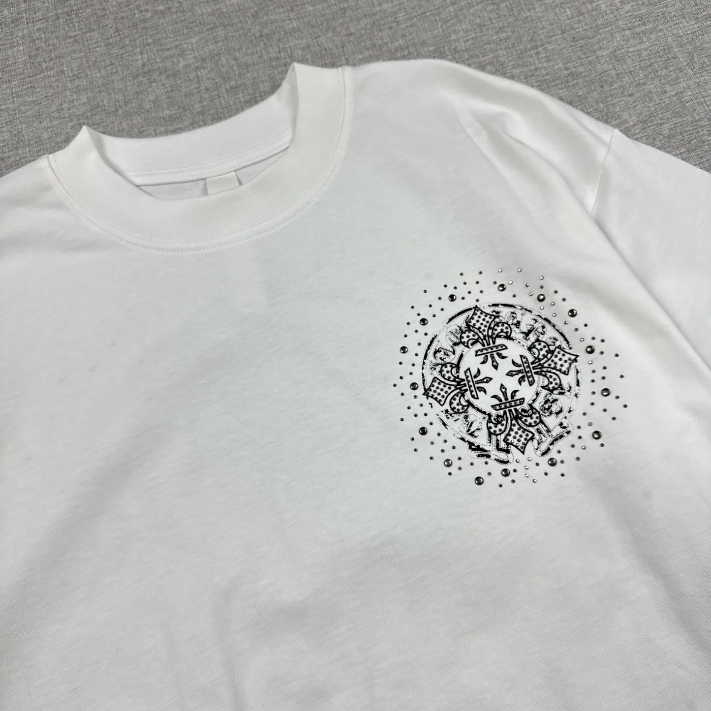 Chrome Hearts Horseshoe Multi Flower Logo White Shirt