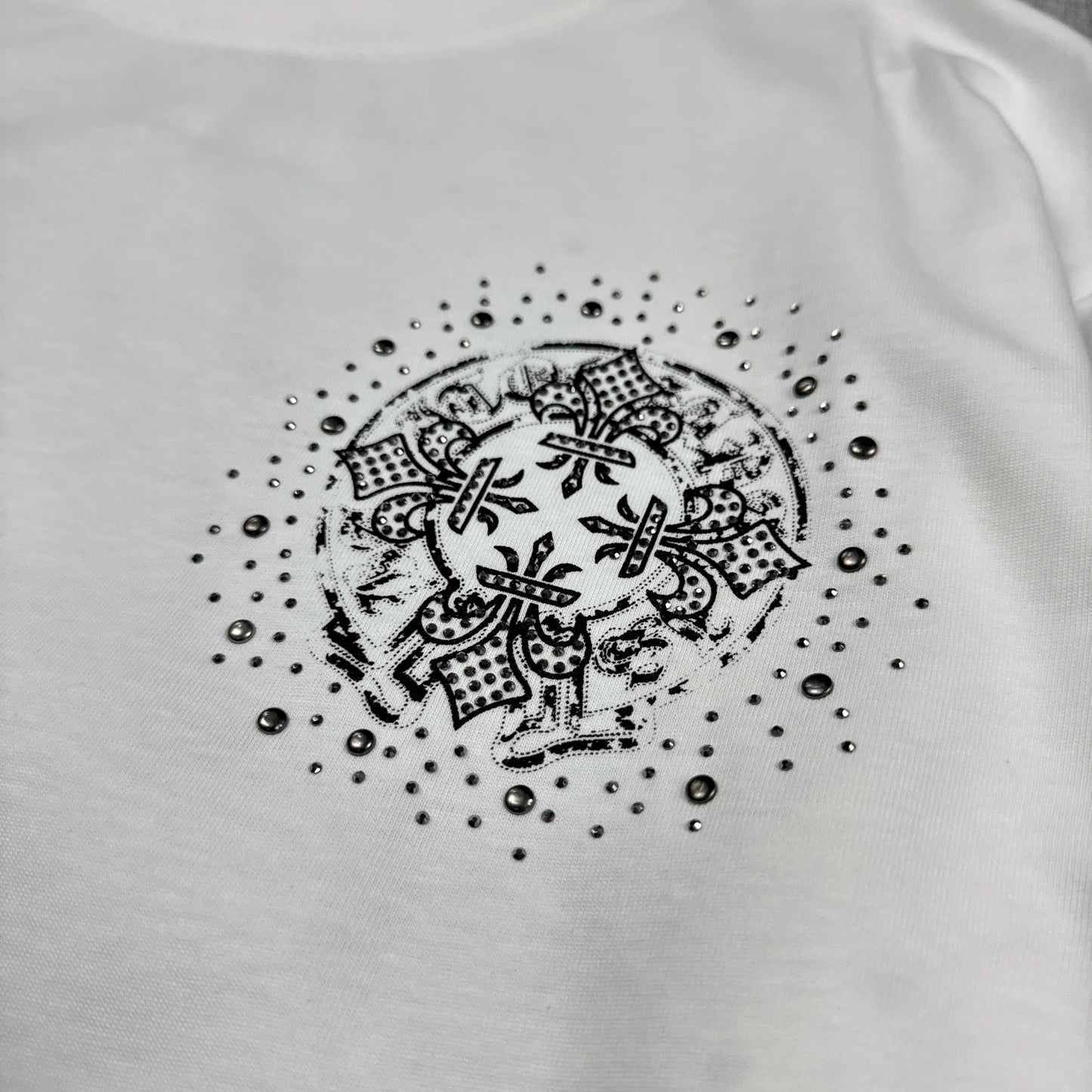 Chrome Hearts Horseshoe Multi Flower Logo White Shirt