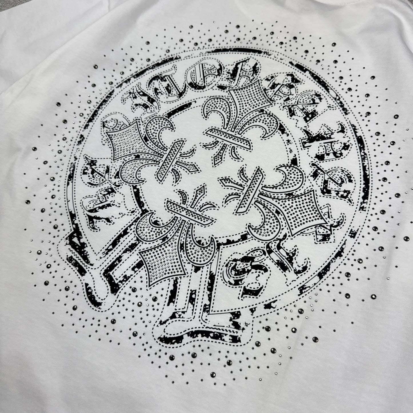 Chrome Hearts Horseshoe Multi Flower Logo White Shirt