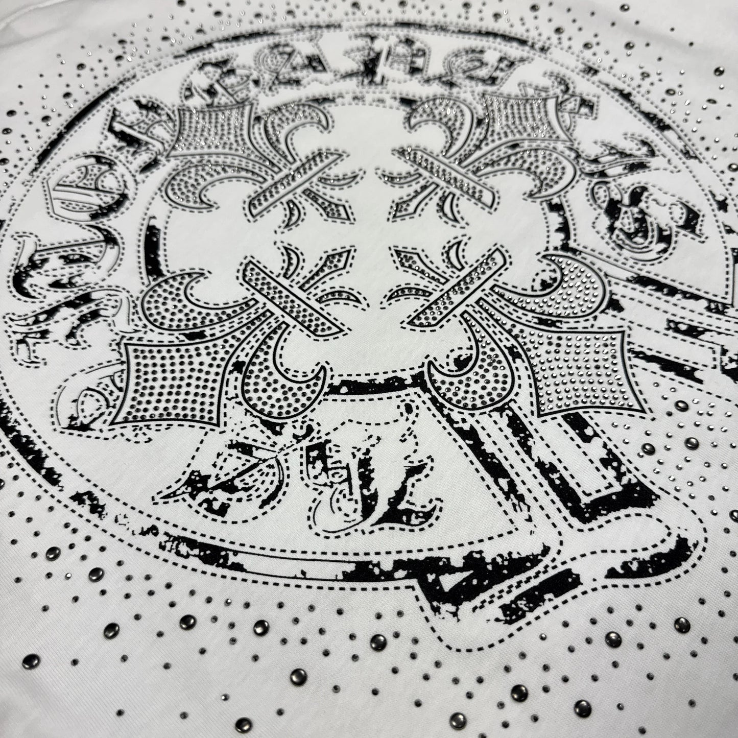 Chrome Hearts Horseshoe Multi Flower Logo White Shirt
