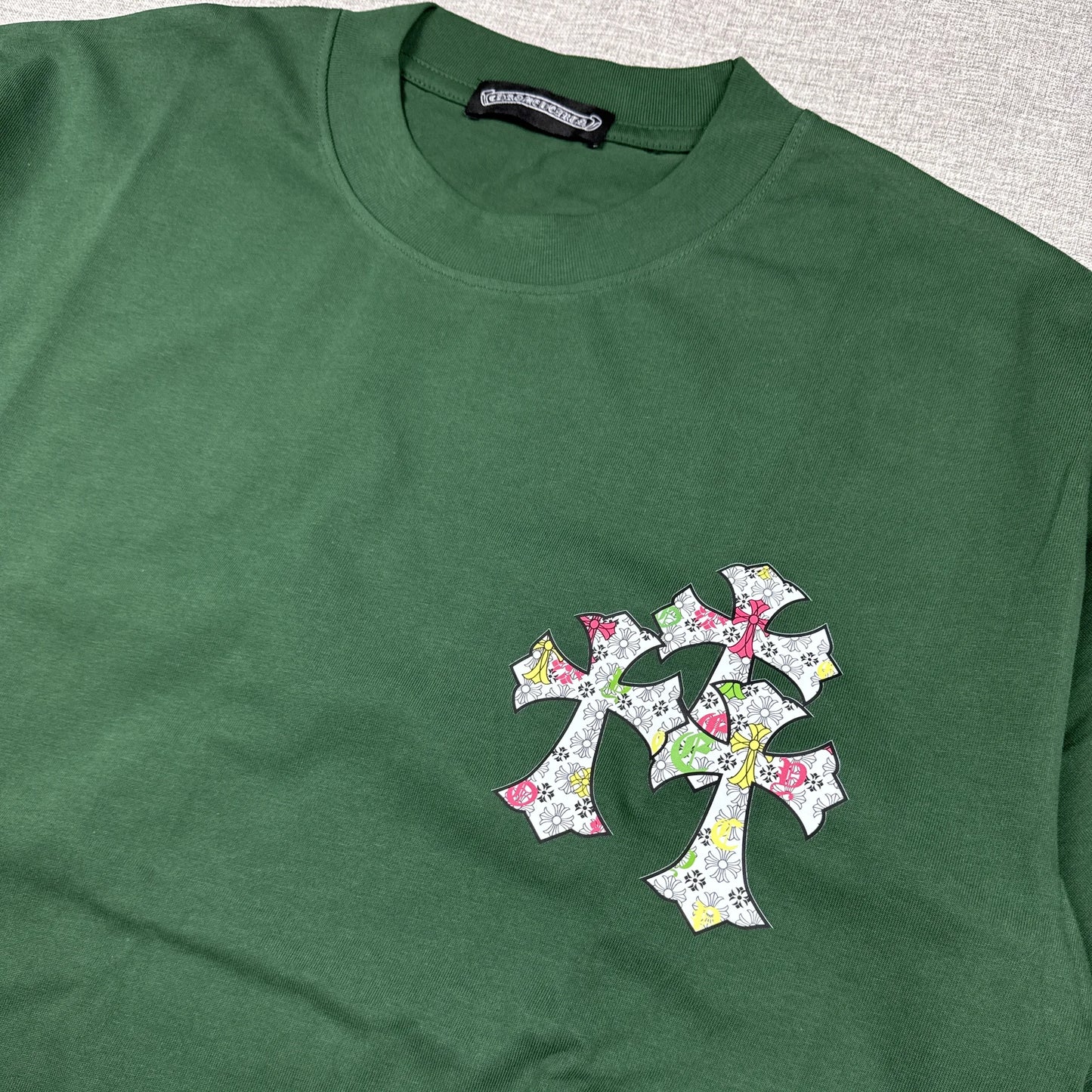 Chrome Hearts Multi Colorful Cross Green Shirt