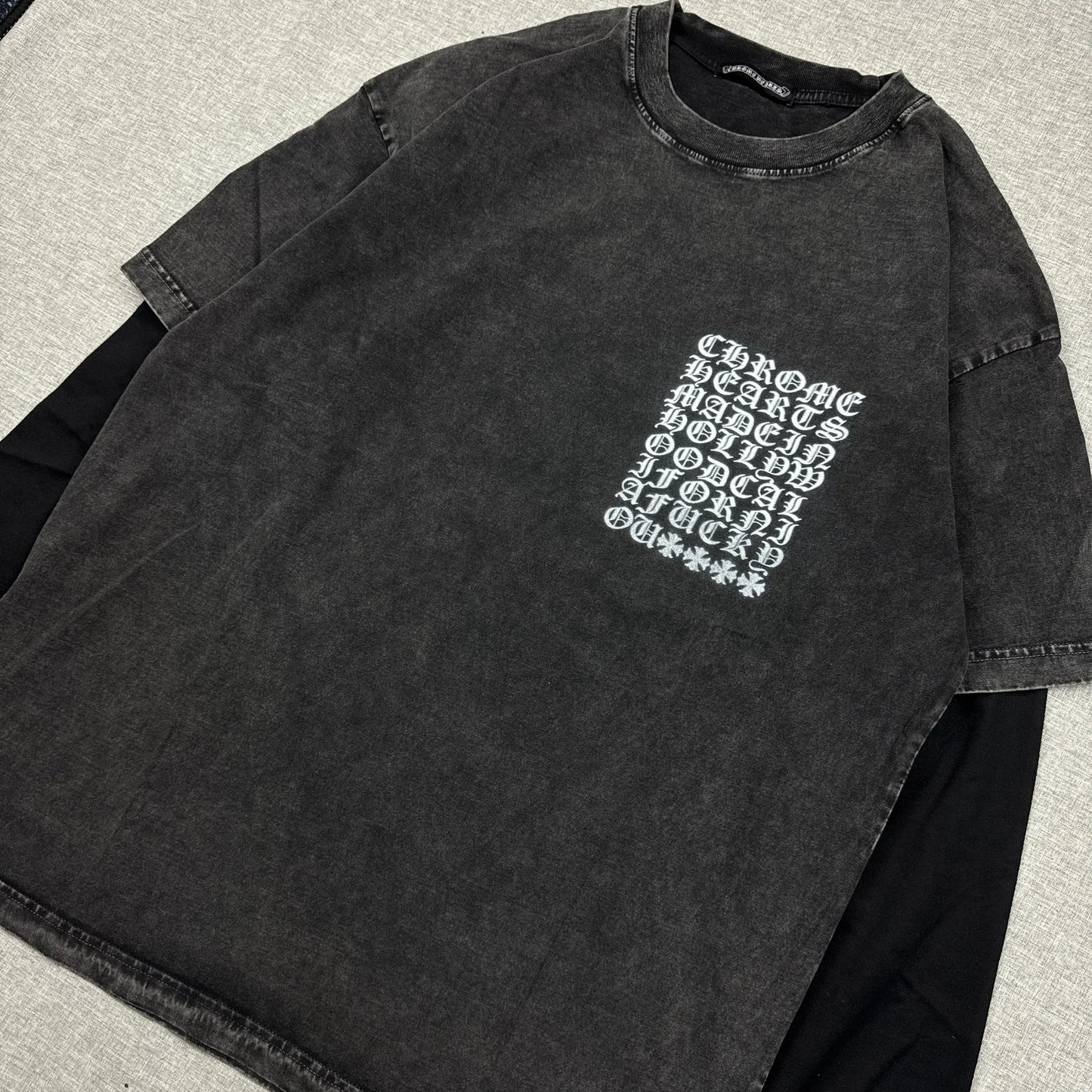 Chrome Hearts Washed Snowflake Text Long Sleeve