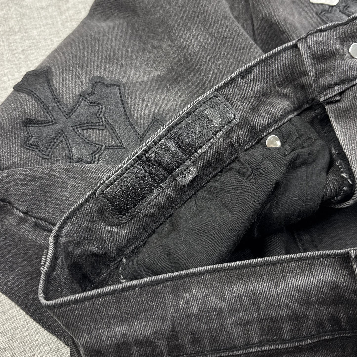 Chrome Hearts White Black Cross Patch Pants