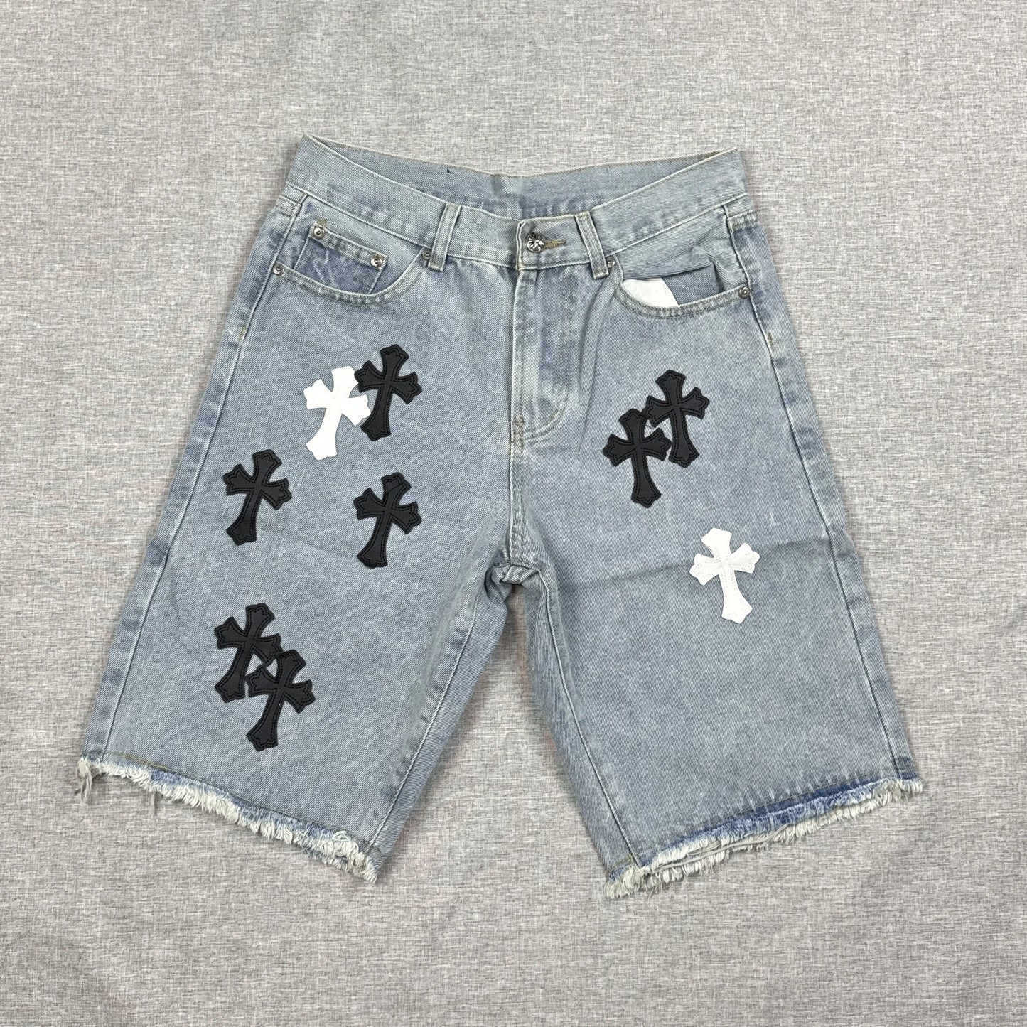 Chrome Hearts White Black Cross Patch Jorts