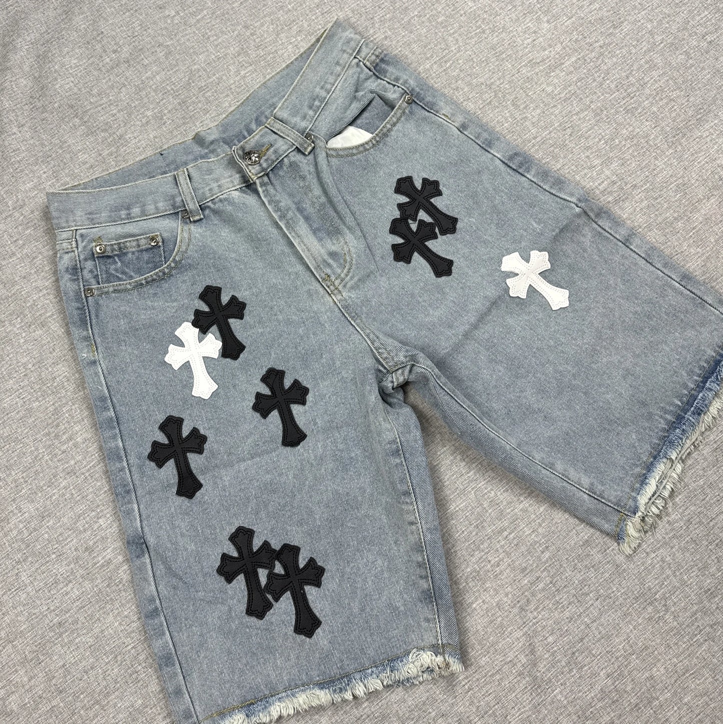 Chrome Hearts White Black Cross Patch Jorts