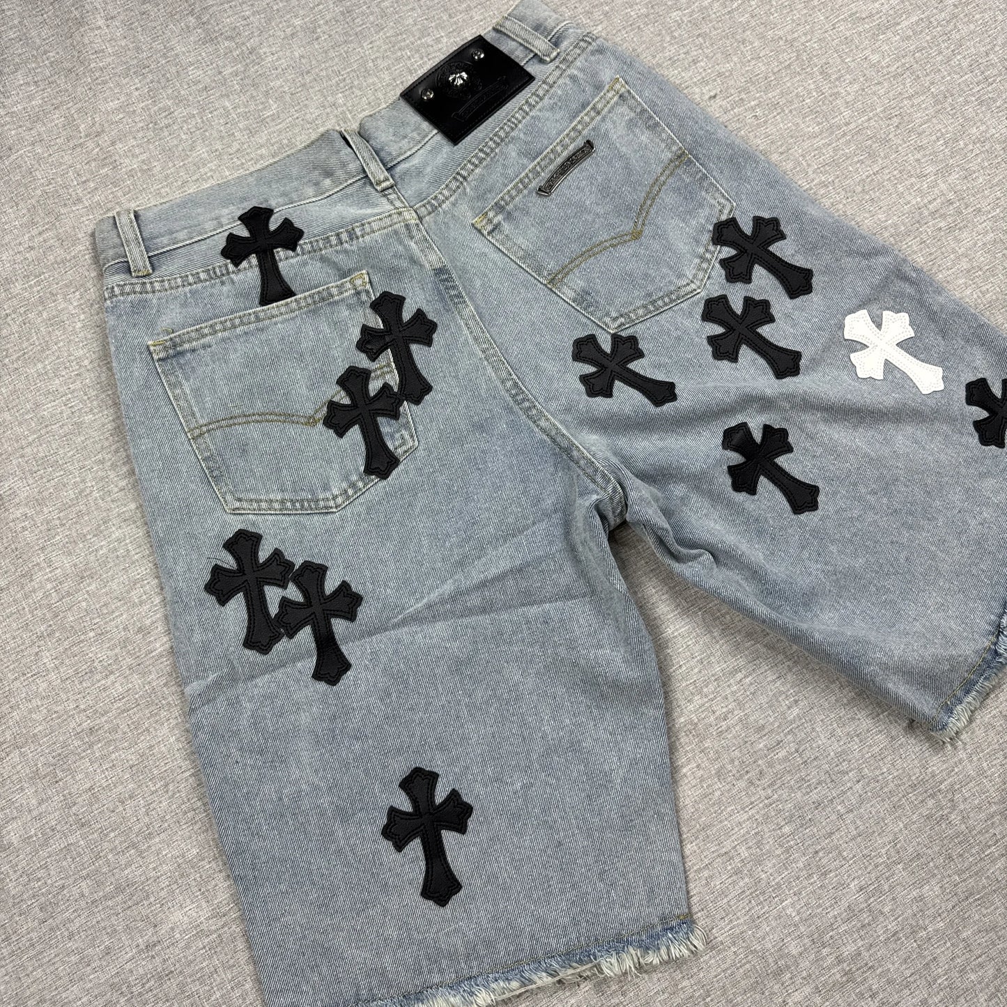 Chrome Hearts White Black Cross Patch Jorts