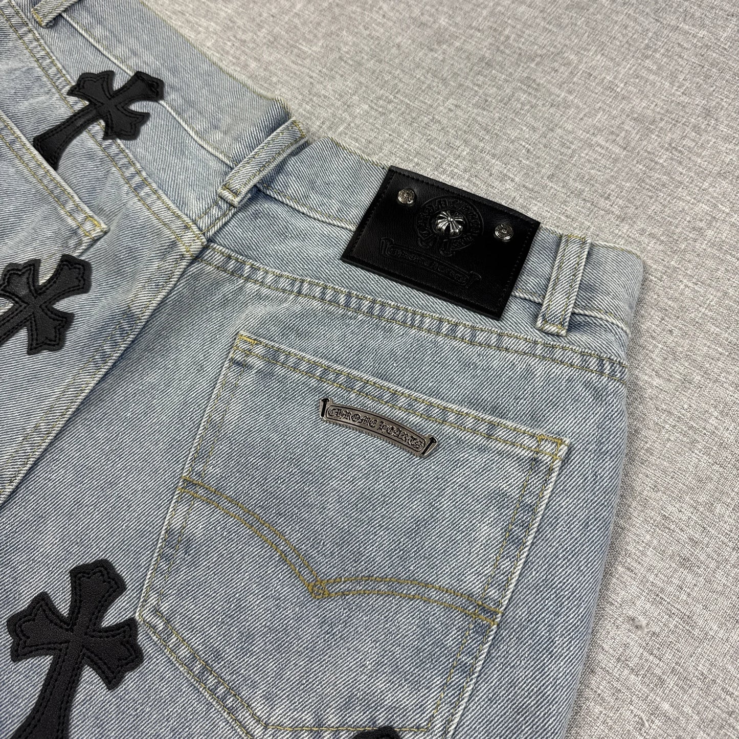 Chrome Hearts White Black Cross Patch Jorts