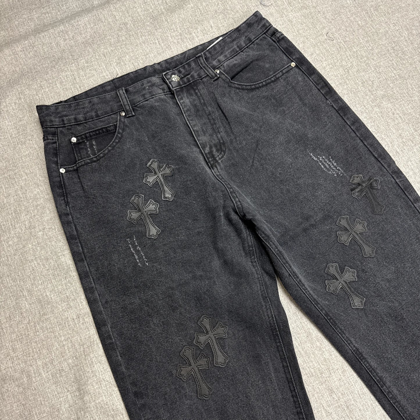 Chrome Hearts Black Cross Patch Pants