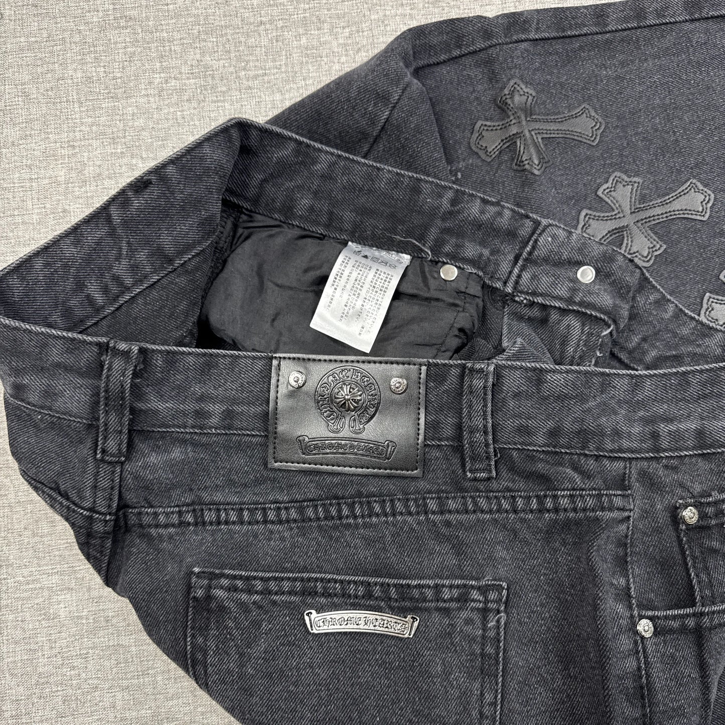 Chrome Hearts Black Cross Patch Pants