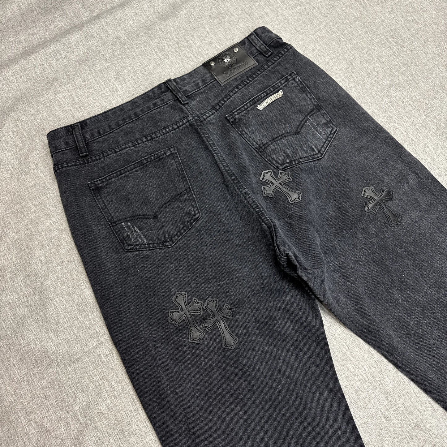 Chrome Hearts Black Cross Patch Pants