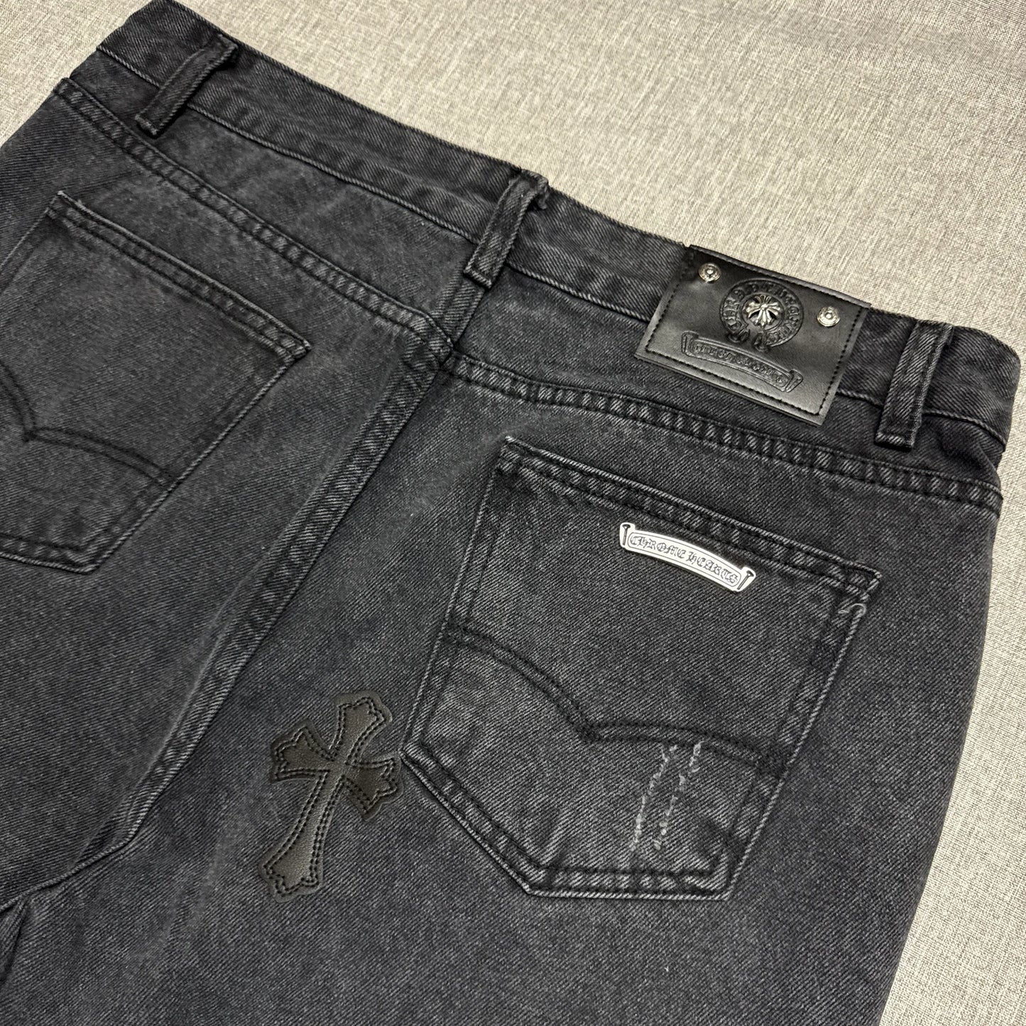 Chrome Hearts Black Cross Patch Pants