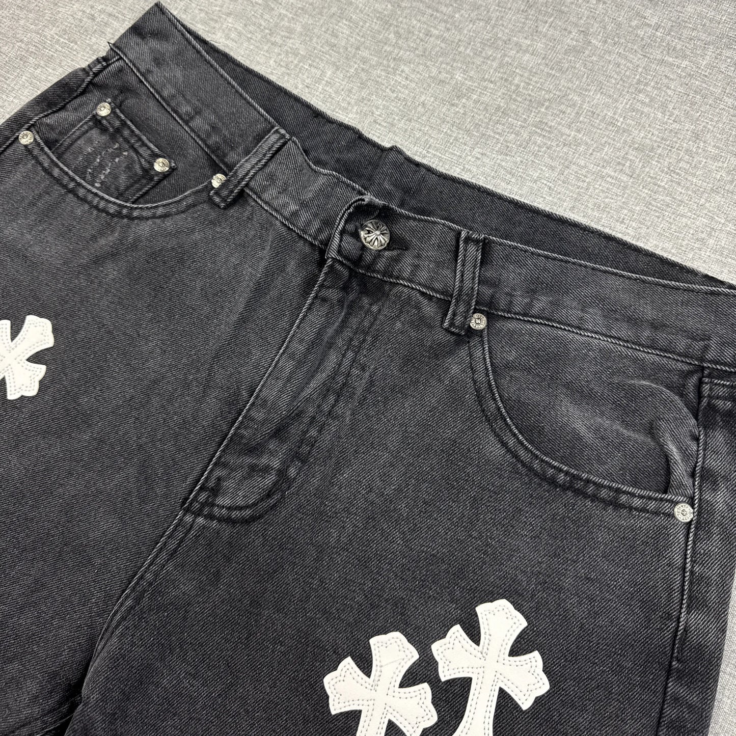 Chrome Hearts White Cross Patch Pants