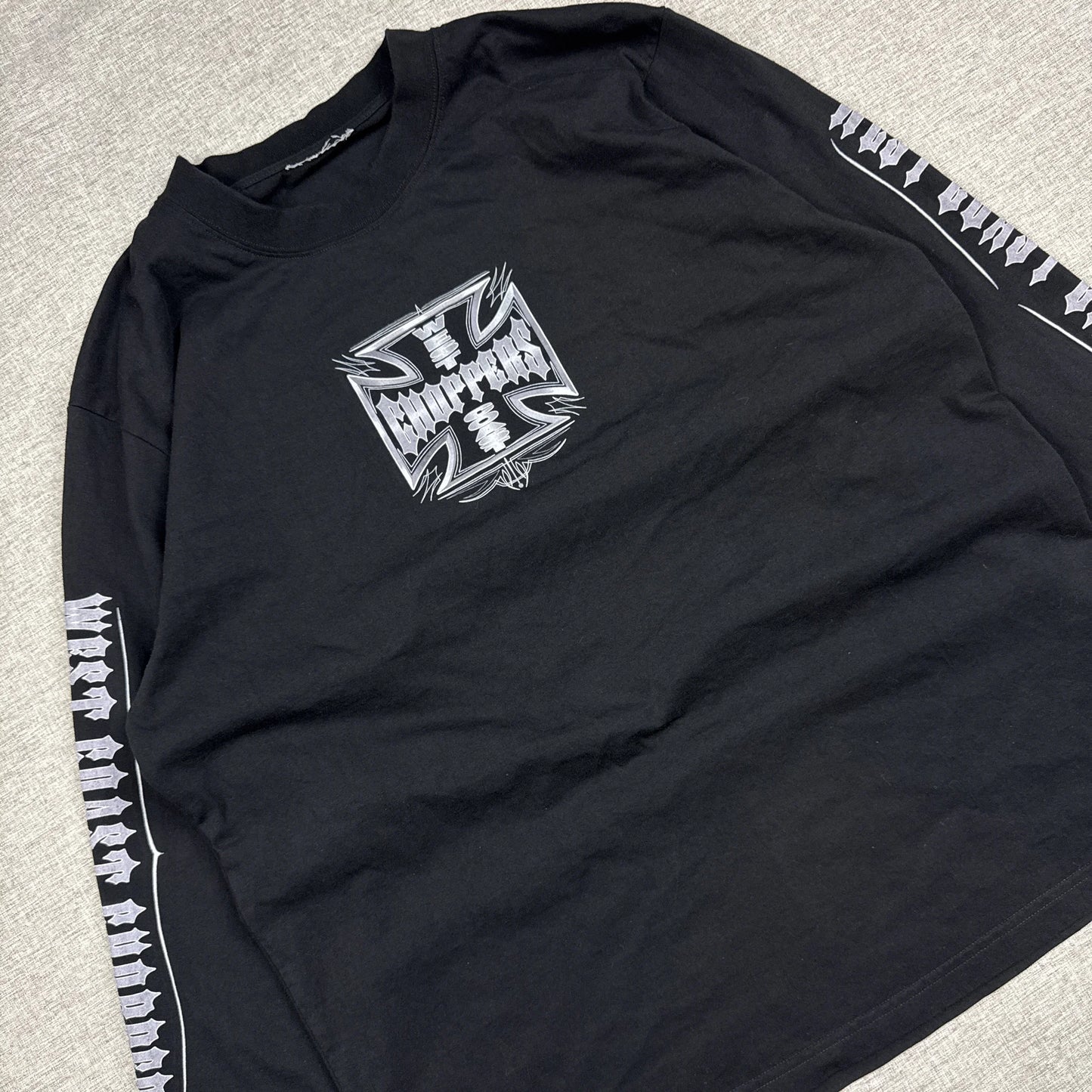 West Coast Choppers Silver Cross Long Sleeve Black