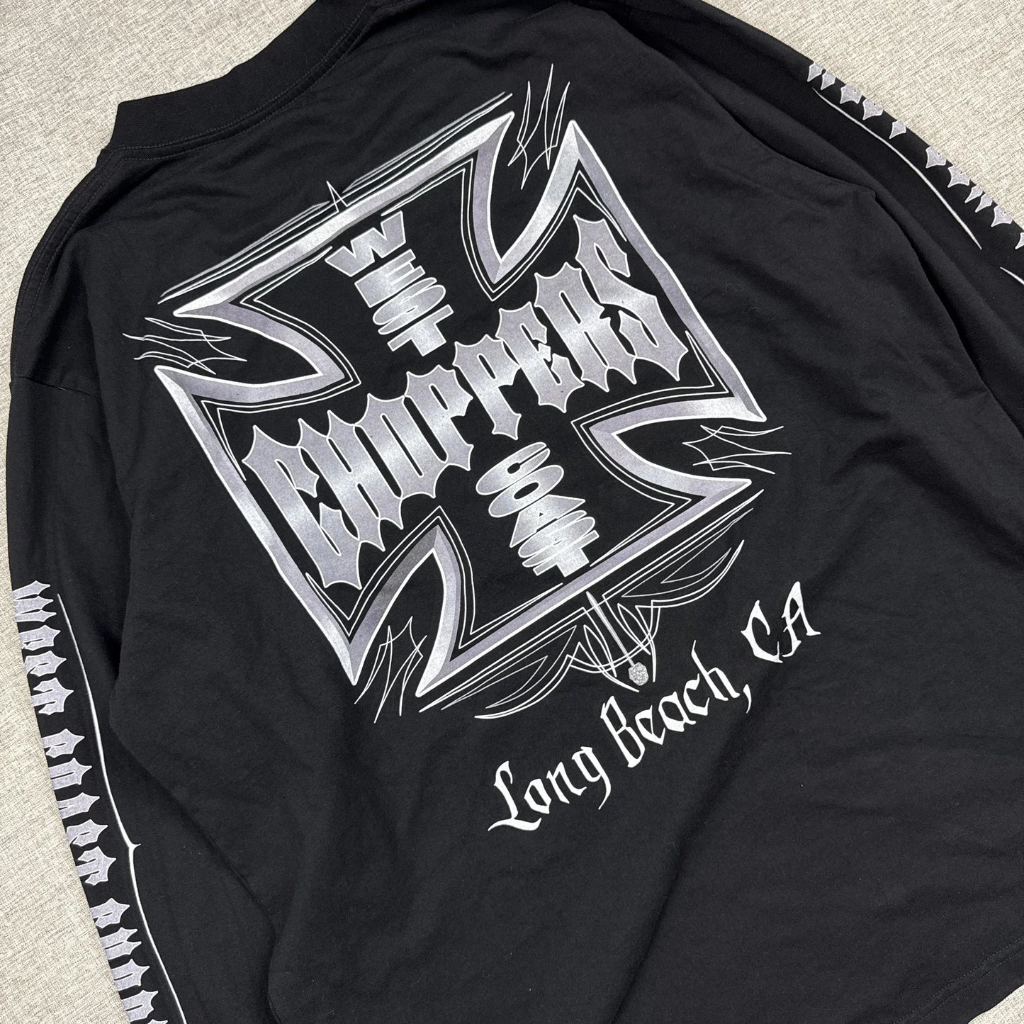 West Coast Choppers Silver Cross Long Sleeve Black