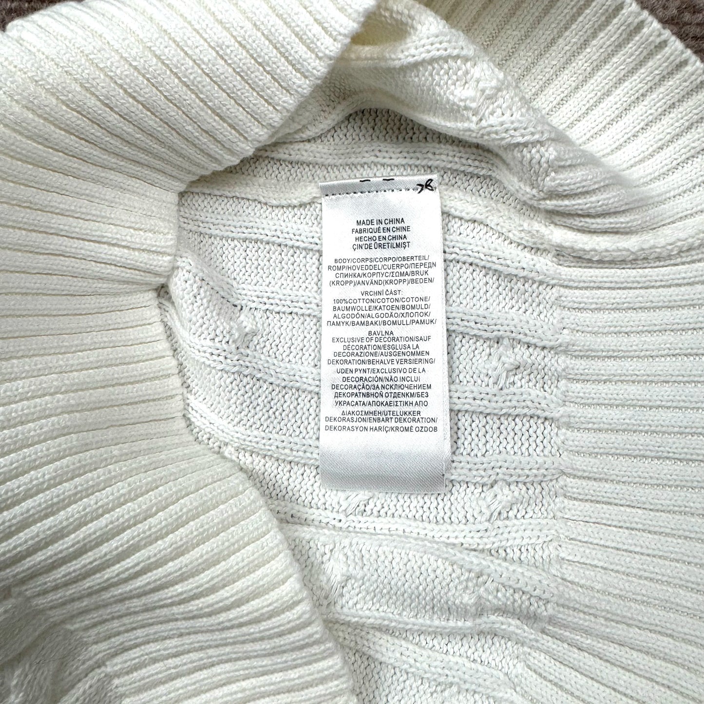 Ralph Lauren White Cable Knitted Short Sleeve