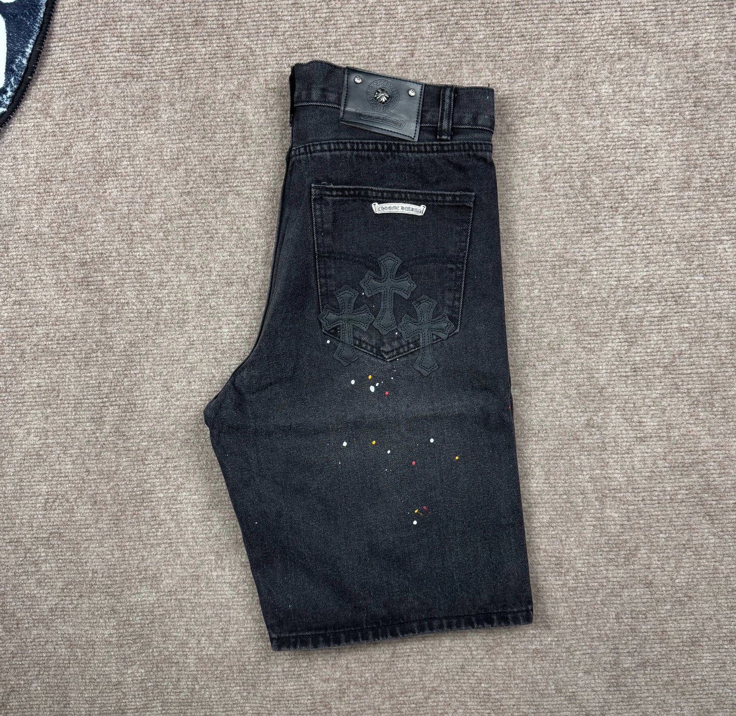 Chrome Hearts Denim Short Paint and Patch