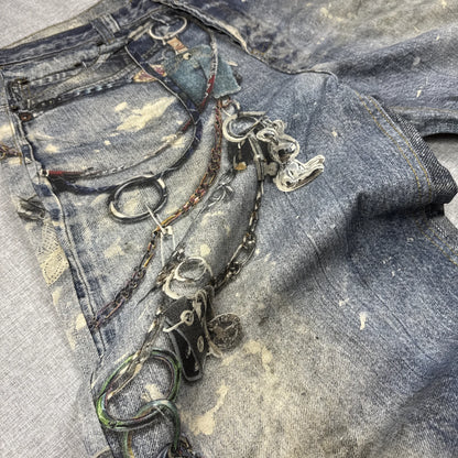 Acne Studio Blue Splashed Ink Chain