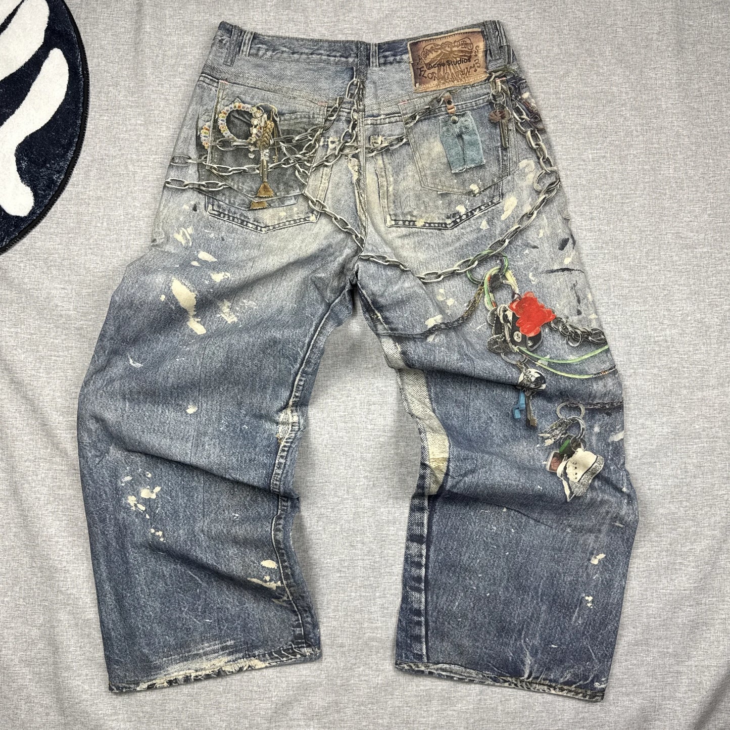 Acne Studio Blue Splashed Ink Chain