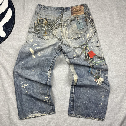 Acne Studio Blue Splashed Ink Chain