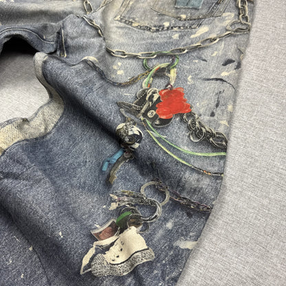 Acne Studio Blue Splashed Ink Chain