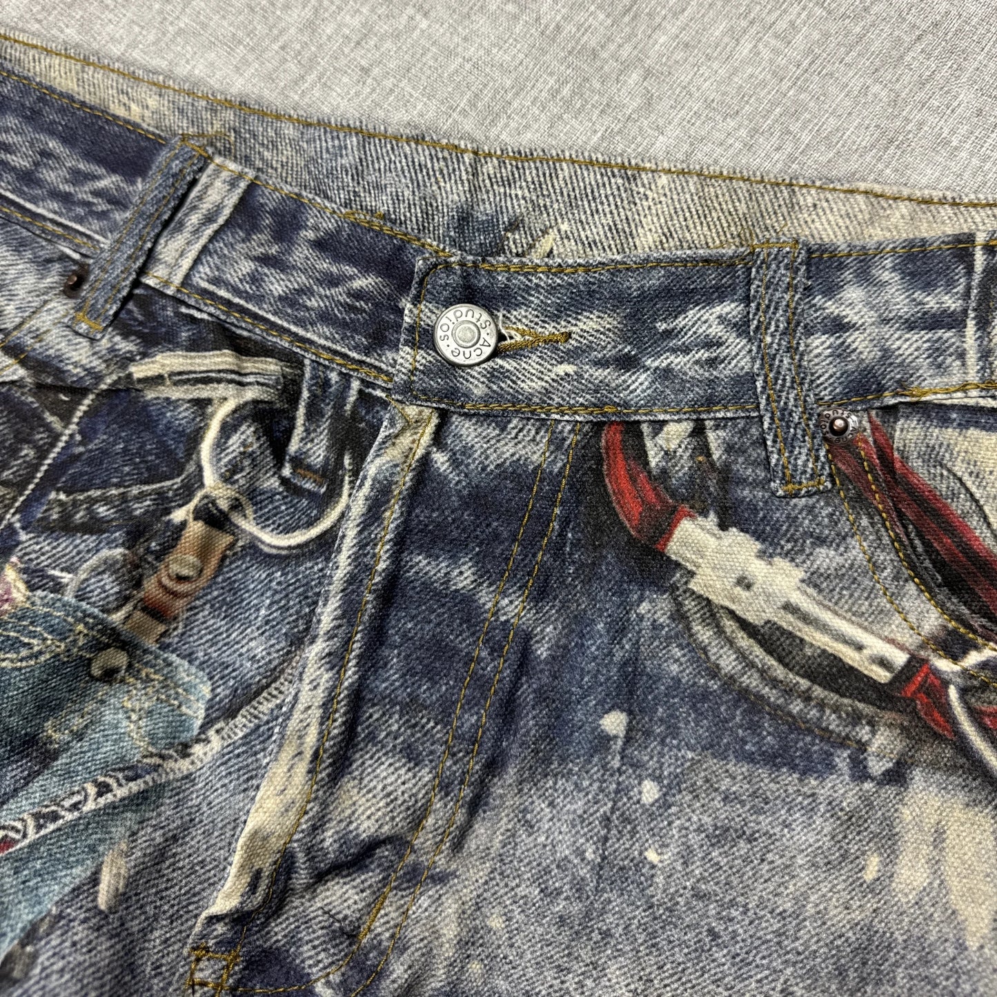 Acne Studio Blue Splashed Ink Chain