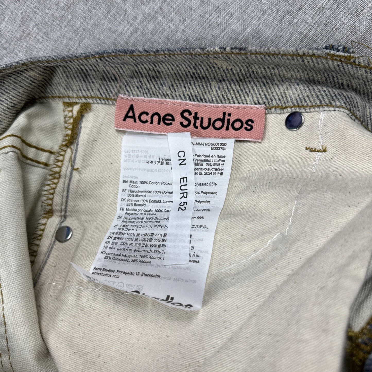 Acne Studio Blue Splashed Ink Chain