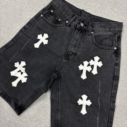 Chrome Hearts White Cross Patch Jorts