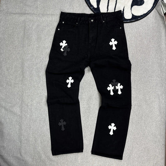 Chrome Hearts White Cross Patch Pants