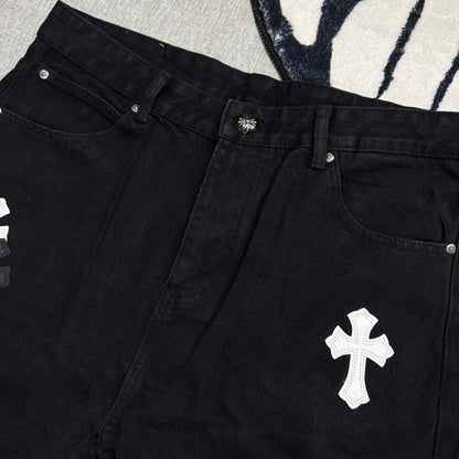 Chrome Hearts White Cross Patch Pants