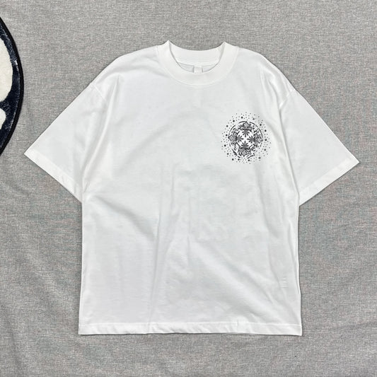 Chrome Hearts Horseshoe Multi Flower Logo White Shirt