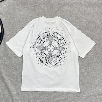Chrome Hearts Horseshoe Multi Flower Logo White Shirt