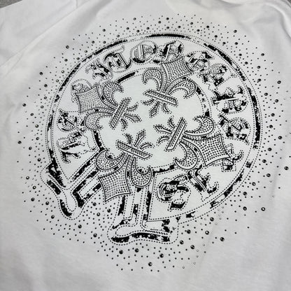 Chrome Hearts Horseshoe Multi Flower Logo White Shirt