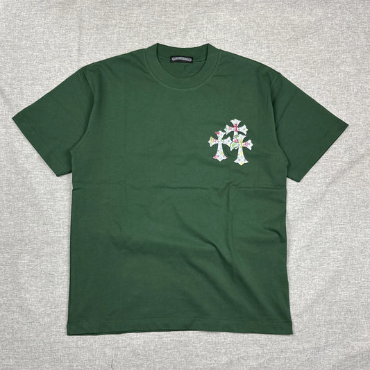 Chrome Hearts Multi Colorful Cross Green Shirt
