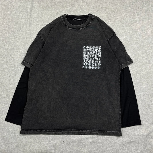 Chrome Hearts Washed Snowflake Text Long Sleeve