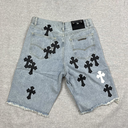 Chrome Hearts White Black Cross Patch Jorts