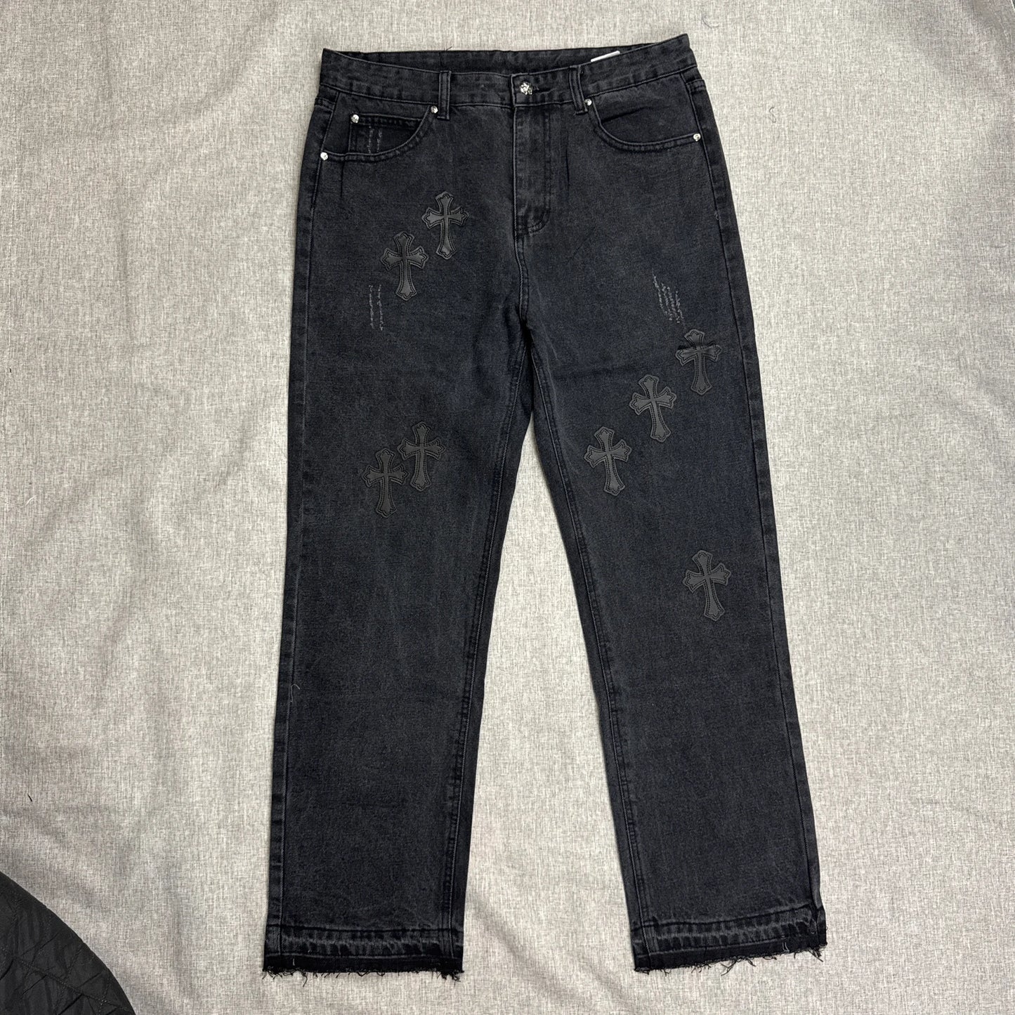 Chrome Hearts Black Cross Patch Pants